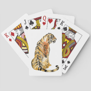 Jeu De Cartes Aquarelle Tiger assis