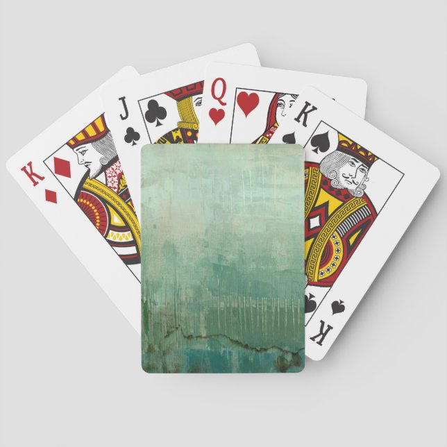 Jeu De Cartes Aquarelle verte contemporaine (dos)