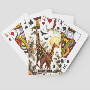 Jeu De Cartes Aquarelle vintage de Giraffe