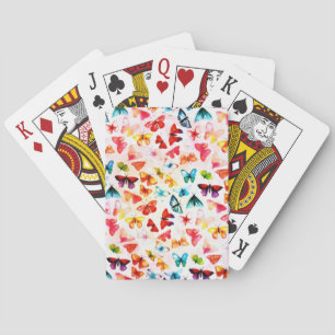 Jeu De Cartes Aquarelle Whimsical Rainbow Forest Butterfly