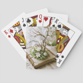 Jeu De Cartes Arbre à fleurs qui pousse à partir d'un livre