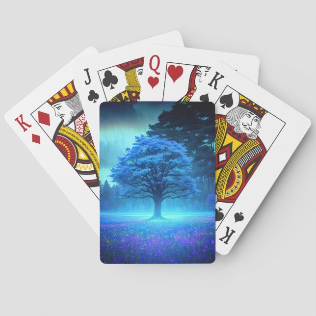 Jeu De Cartes Arbre azur baigné dans une lune de charme (dos)