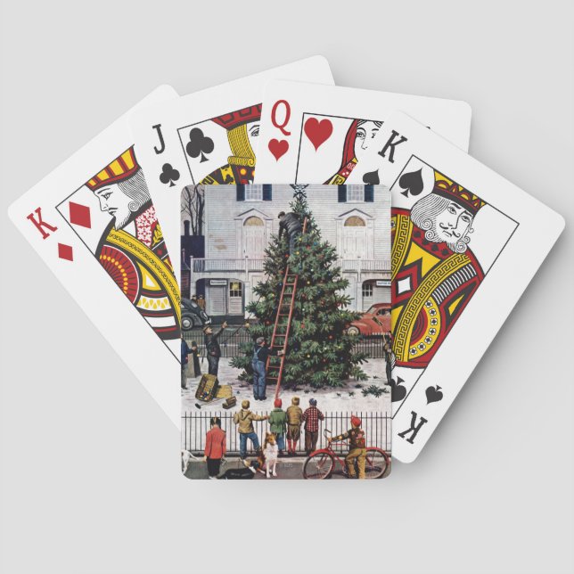Jeu De Cartes Arbre dans le Carré de ville (dos)