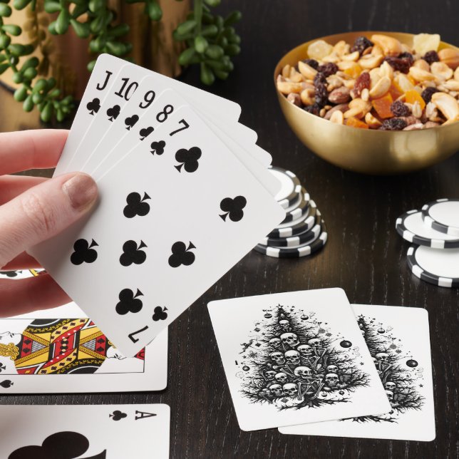 Jeu De Cartes Arbre de Noël noir Crânes et os (In Situ)