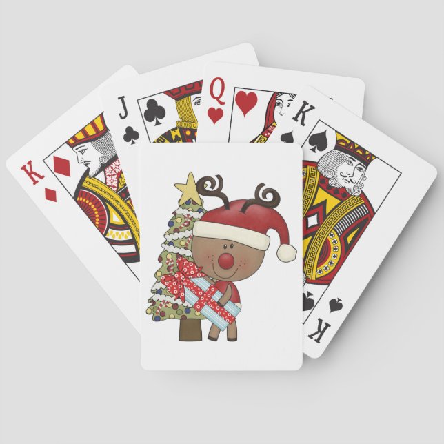 Jeu De Cartes Arbre de vacances de renne de Rudy (dos)