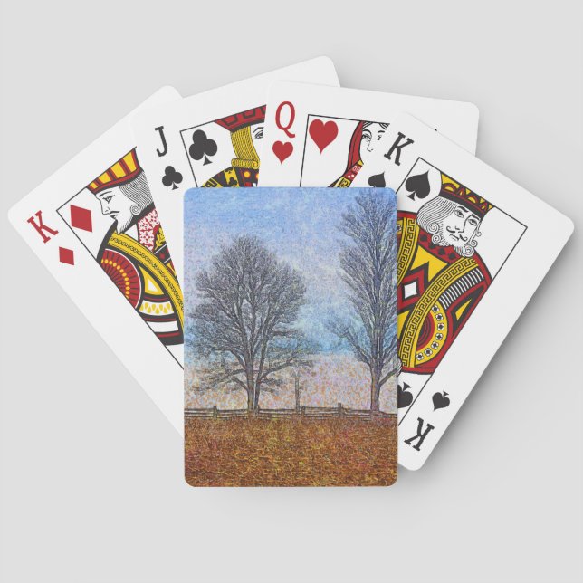 Jeu De Cartes Arbres d'hiver et clôtures agricoles (dos)