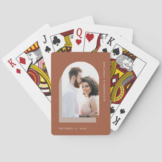 Jeu De Cartes Arche simple | Terracotta moderne avec photo (dos)