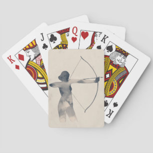 Jeu De Cartes Archeresse aquarelle Silhouette