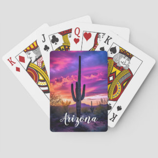 Jeu De Cartes Arizona Saguaro Cactus Sud-Ouest Désert Sunset