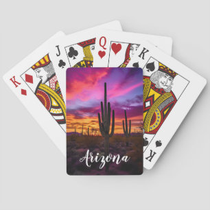 Jeu De Cartes Arizona Saguaro Cactus Sud-Ouest Désert Sunset