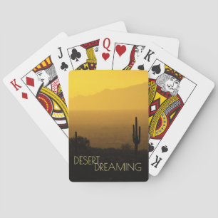 Jeu De Cartes Arizona USA Golden Yellow Amber Sunset Cactus