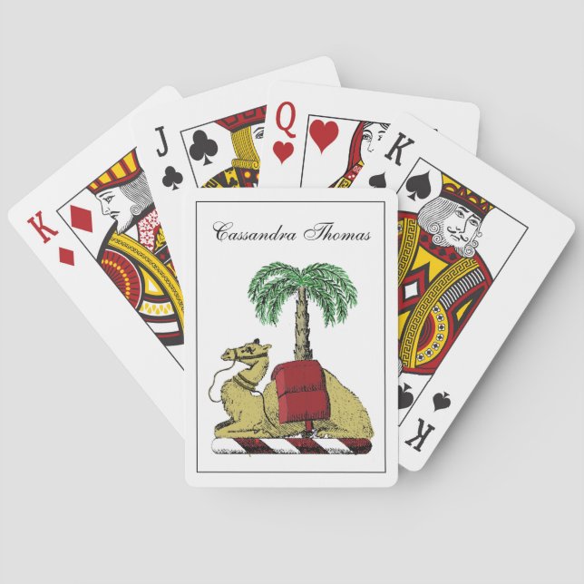 Jeu De Cartes Armoiries en couleur héraldique de palmier (dos)