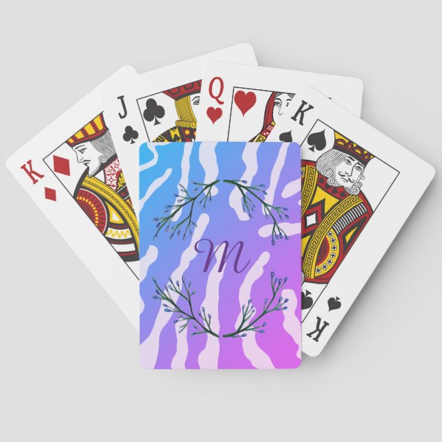 Jeu De Cartes Arrière - plan Abstrait personnalisé Monogramme (dos)