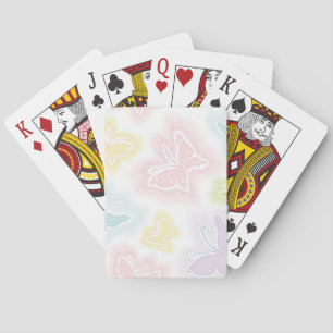Jeu De Cartes Arrière - plan avec des papillons dans l'aquarelle