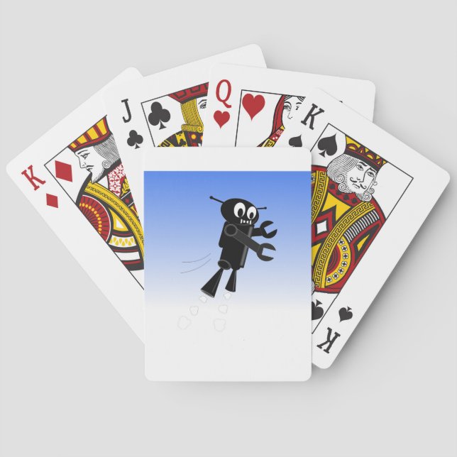 Jeu De Cartes Arrière - plan Black Flying Robot Blue Sky (dos)