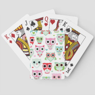 Jeu De Cartes arrière - plan de chouette couleur pastel