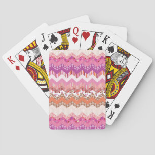 Jeu De Cartes Arrière - plan de zigzag rose
