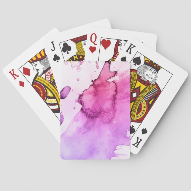 Jeu De Cartes Arrière - plan peint à la main 5 d'aquarelle (dos)