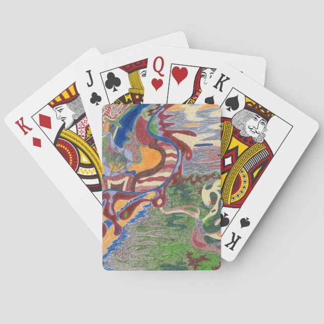 Jeu De Cartes Art Abstrait "Pluie Drop" (dos)