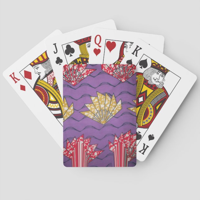 Jeu De Cartes Art africain Abstrait : Vagues de passion violette (dos)