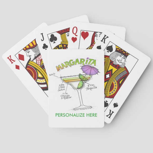 JEU DE CARTES ART DE COCKTAIL DE RECETTE DE MARGARITA (dos)