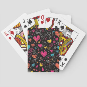 Jeu De Cartes Art de ligne d'expression d'amour coloré