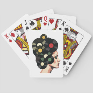 Jeu De Cartes Art de poster de disque vinyle rétro stylisé