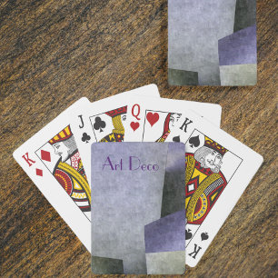 Jeu De Cartes Art Déco Abstrait violet et vert personnalisable