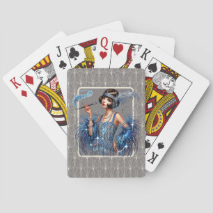 Jeu De Cartes Art Déco Blue Flapper