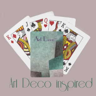 Jeu De Cartes Art Déco Emerald Green et Mauve Personnalisé