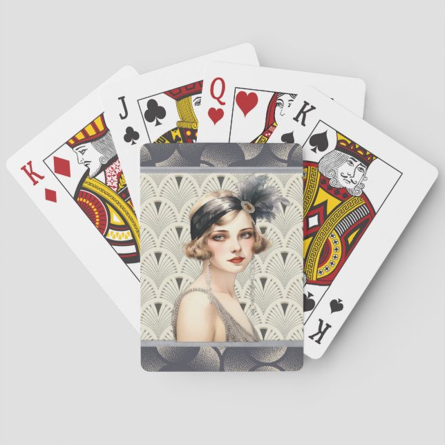 Jeu De Cartes Art Déco Flapper  (dos)
