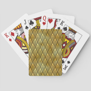 Jeu De Cartes Art Déco Gold & Black Sunburst Motif