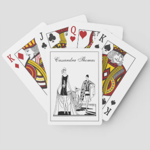 Jeu De Cartes Art déco vintage Dames branchées à la plage