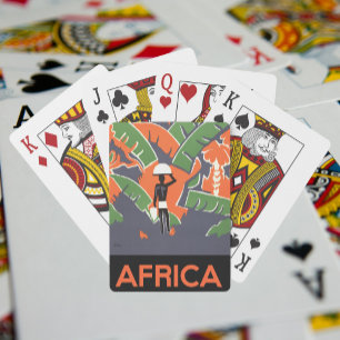 Jeu De Cartes Art Déco Vintage Voyage, Autochtone dans la Jungle