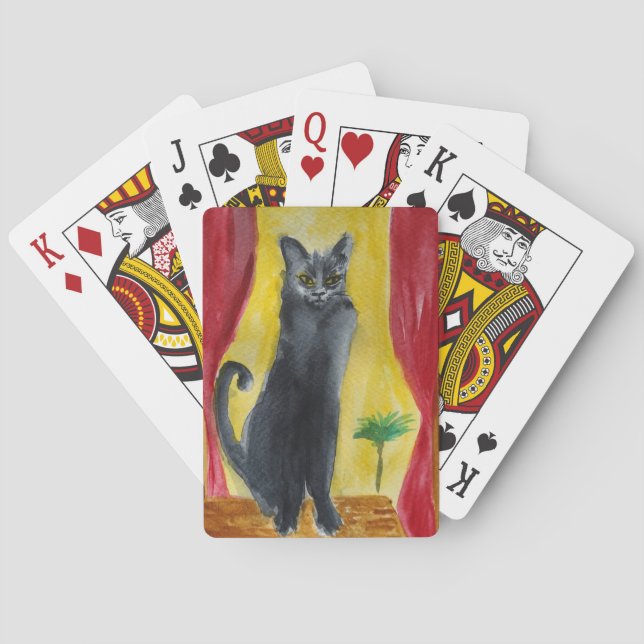 Jeu De Cartes Art du chat noir (dos)