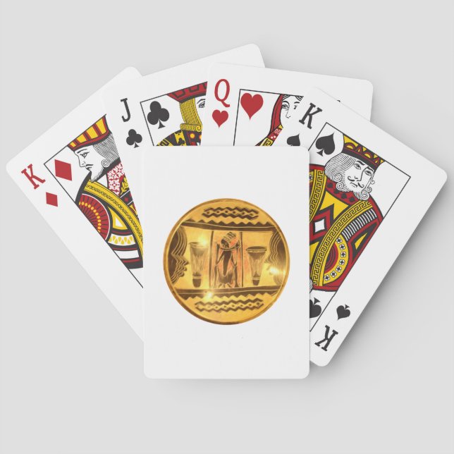 Jeu De Cartes Art Ethnique Africain d'or Imprimer (dos)