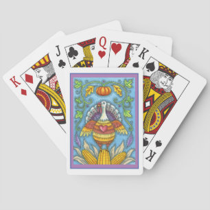 JEU DE CARTES ART FOLK TURQUIE, COULEURS DE THANKSGIVAL SAISONNI