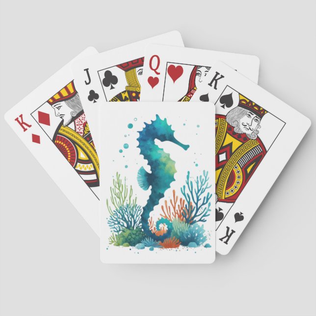 Jeu De Cartes art marin/de plage/côtier hippique (dos)