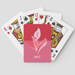 Jeu De Cartes Art Moderne Calla Lily Rouge Rose Monogramme