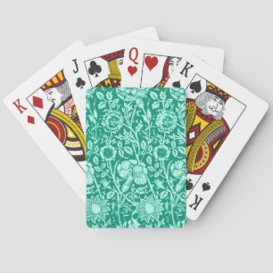 Jeu De Cartes Art Nouveau Carnation Damask, Turquoise