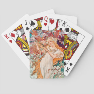 Jeu De Cartes Art Nouveau Printemps par Alphonse Mucha