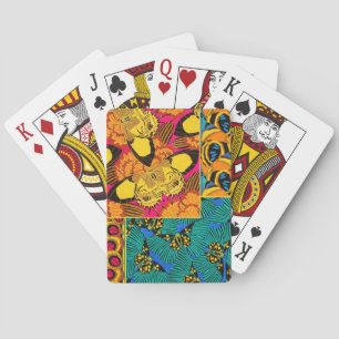 Jeu De Cartes Art papillon rose et sarcelle maximaliste vibrant