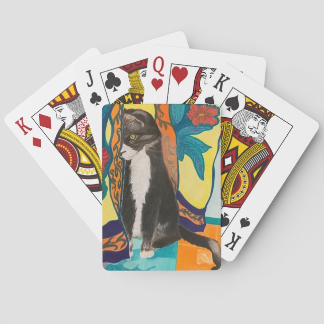 Jeu De Cartes Art populaire Tuxedo Chat (dos)