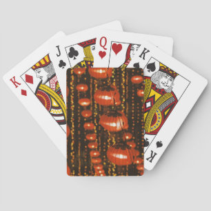 Jeu De Cartes Asie, Chine, Pékin. lanternes chinoises rouges,