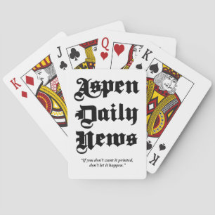 Jeu De Cartes Aspen Daily News Carte de lecture personnalisée