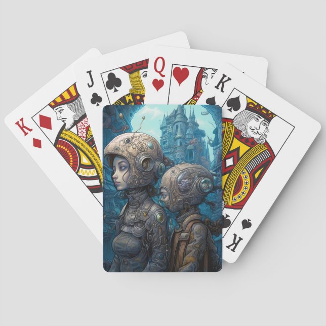 Jeu De Cartes Astronaut Girls Surreal Science Fiction (dos)
