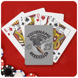 Jeu De Cartes Attaque de l'équipe sportive du joueur de crosse p