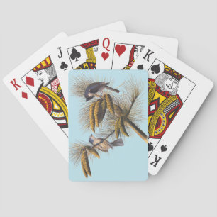 Jeu De Cartes Audubon Crested Titmouse Birds in Pine Tree