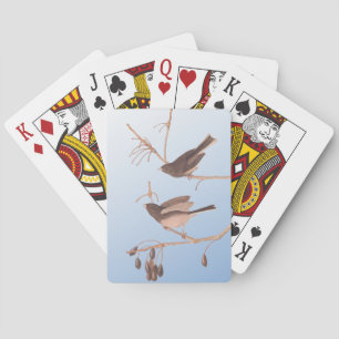 Jeu De Cartes Audubon's Snow Birds on Winter Tree and Blue Sky P