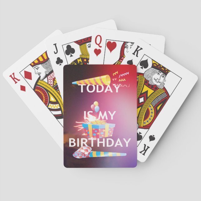 Jeu De Cartes Aujourd'hui est mon art d'anniversaire (dos)